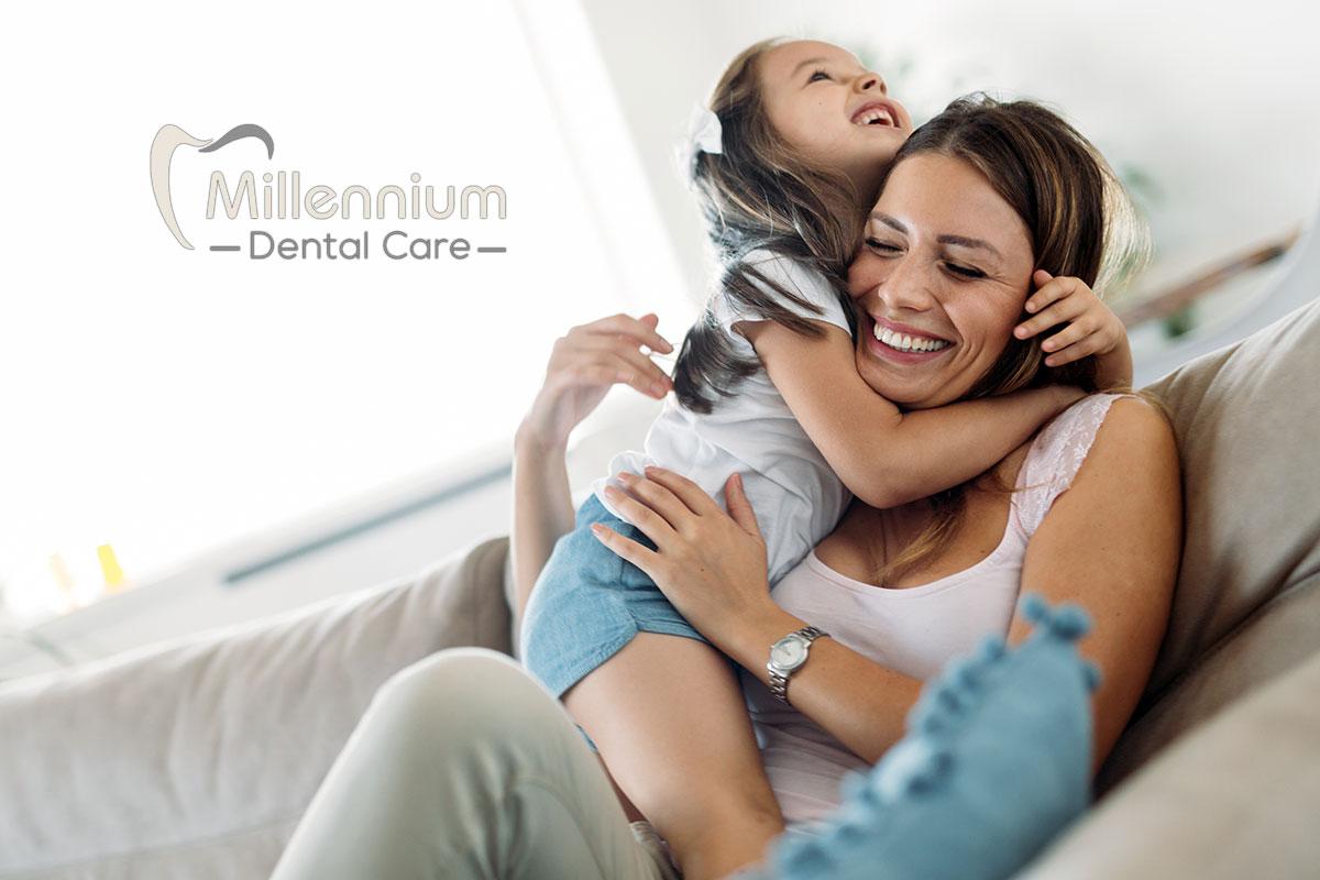 Happy family after visiting Millennium Dental Care in Falls Church, VA