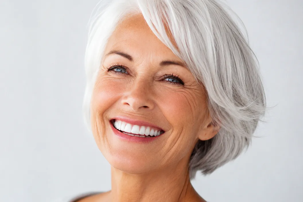 Woman with gorgeous smile from All on X dental implants